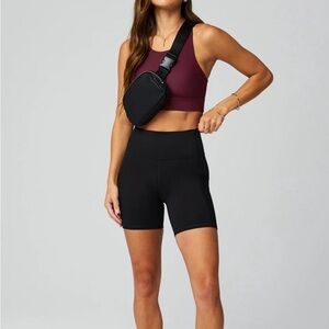 Fabletics Black Bike Shorts High-Waisted Stretch